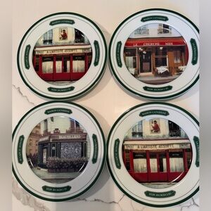 Vintage Williams-Sonoma “Maison Catherine” 4 plates- Parisian café scenes